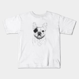 Bulldog draw with scribble art style Kids T-Shirt